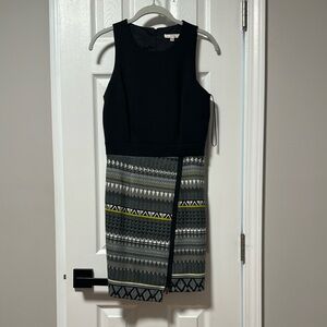 Trina Turk: Black and Gray Patterned Dress